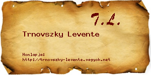 Trnovszky Levente névjegykártya